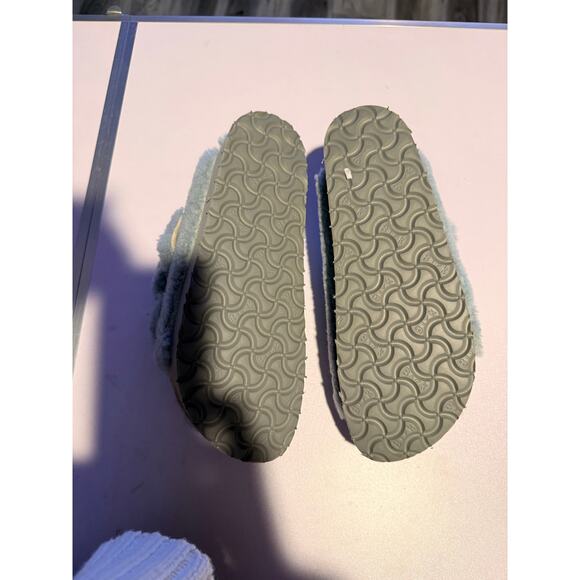 NEW Papillio Birkenstock Arizona Big Buckle Shearling Teddy Faded Aqua EU 38 - Picture 10 of 10